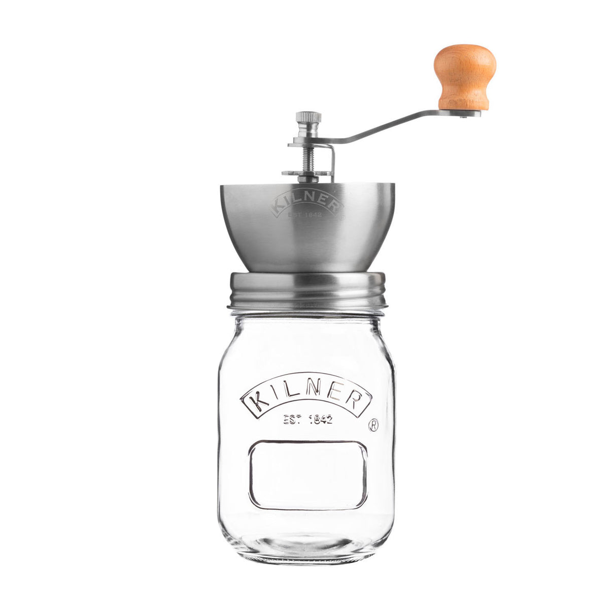 Kaffeemühle mit Drehkurbel und Glas, 500 ml