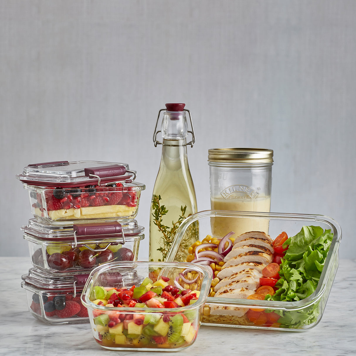 Frischhaltedosen mit Bügelverschluss, 1400 ml