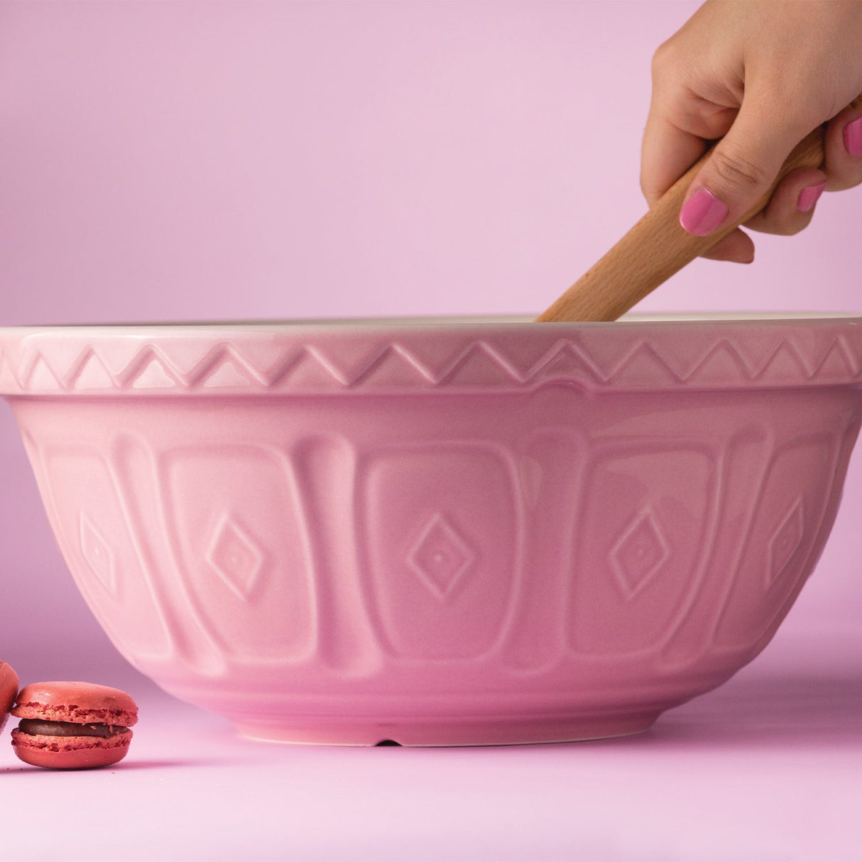 2. Wahl - Rührschüssel aus Steingut, pink, in 3 Größen