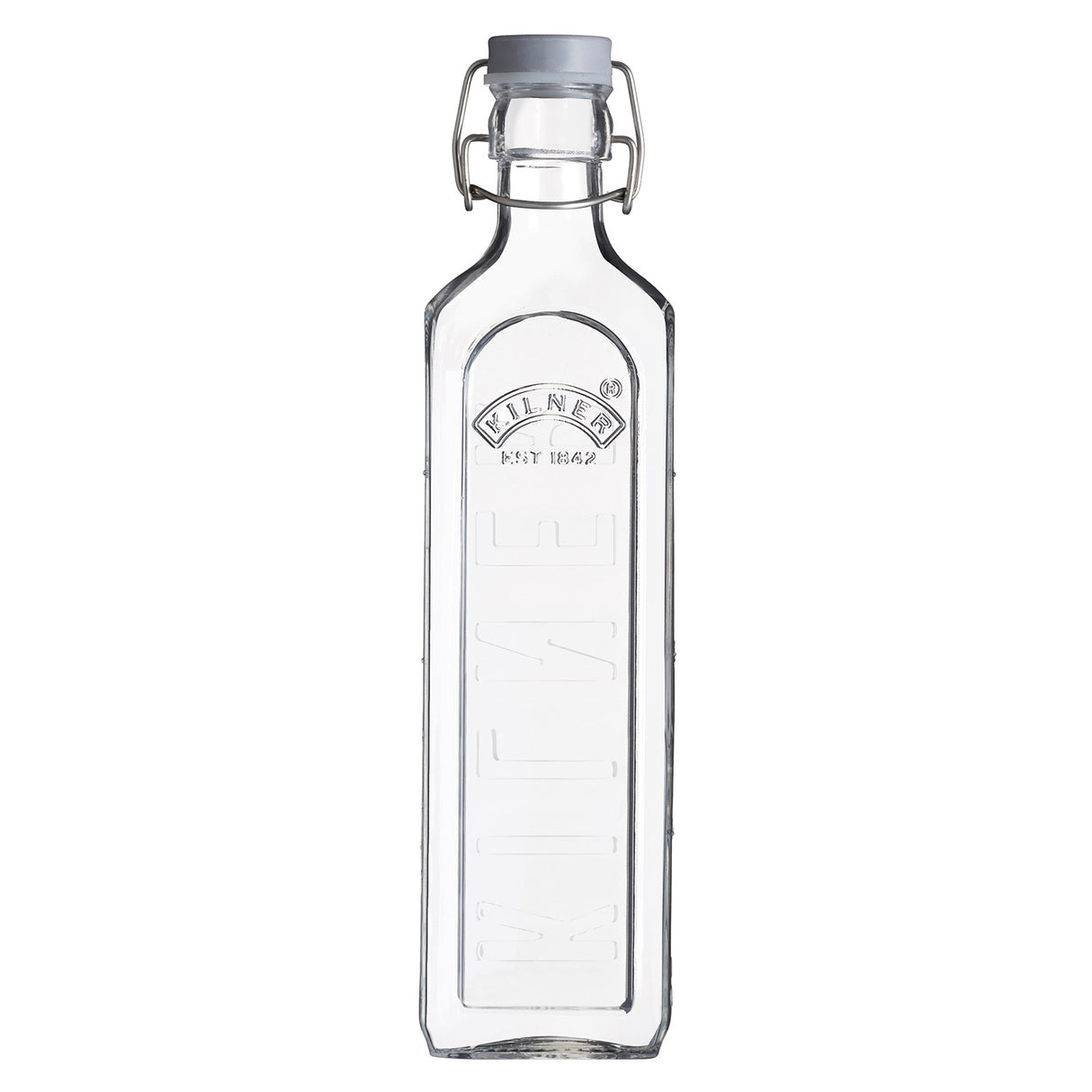 Glasflasche mit Bügelverschluß, eckig, 1 L
