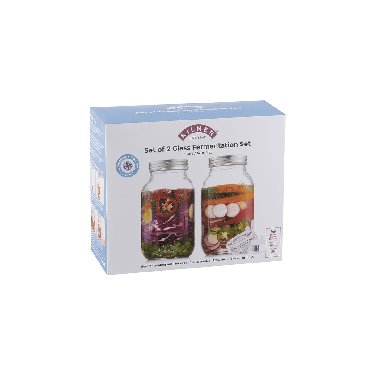 Fermentier-Set, 2 Gläser á 1 Liter