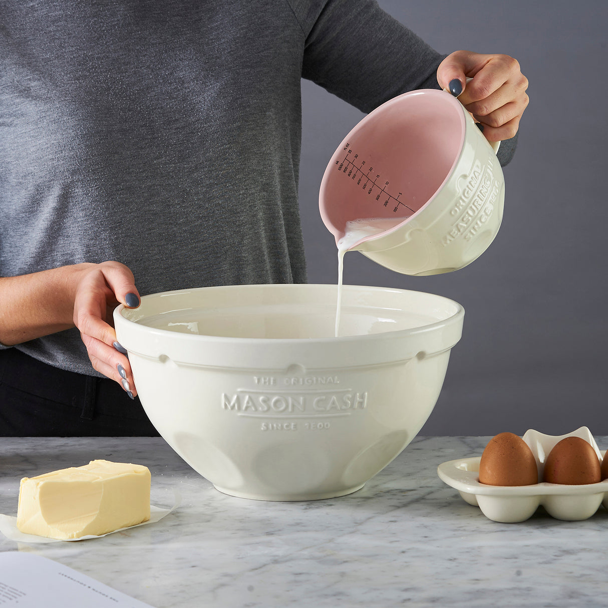 MASON CASH | Messkrug, weiß, 1 L
