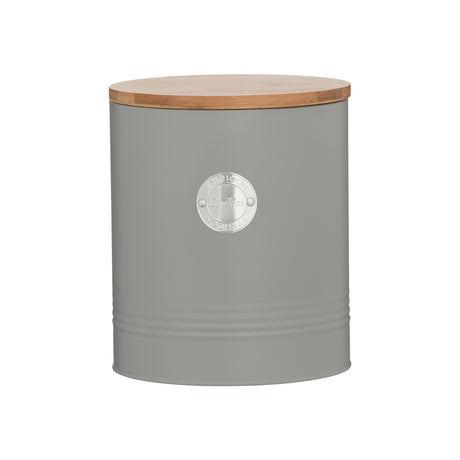TYPHOON LIVING Vorratsbehälter in pastellgrau with a striped pattern, designed for kitchen storage and organization.