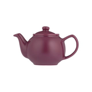 Teekanne von PRICE & KENSINGTON mit PFLAUME und Minzblättern, elegante Teekanne für frischen Kräutertee, auf weißem Hintergrund