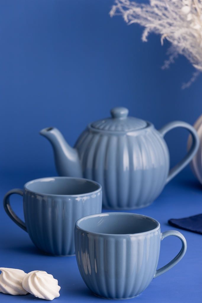 Tasse "Luxe" blau, 2 Tassen, 460 ml