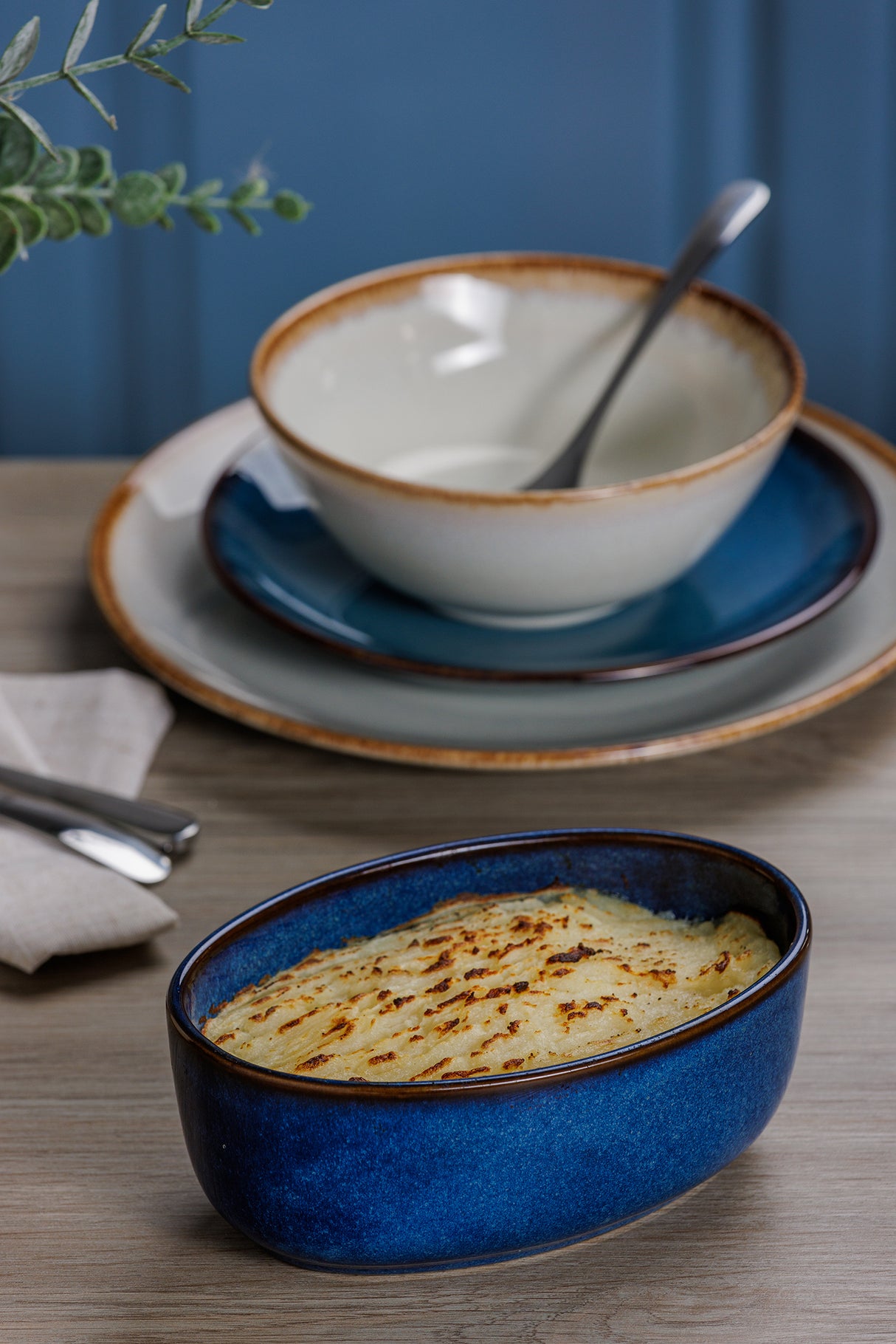 MASON CASH | Auflaufform, RUSTIC CHARM, blau