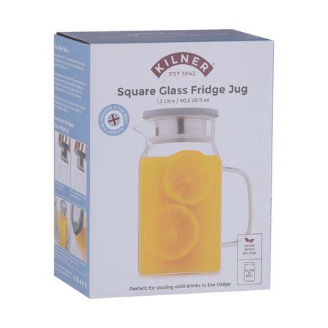 Glaskrug mit Deckel, 1,2 Liter