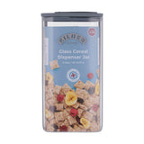 KILNER fresh storage jar, clear glass container with metal lid, ideal for storing dry food and pantry essentials.