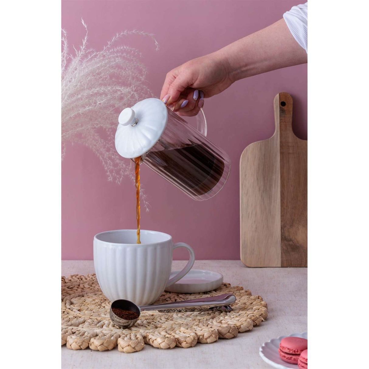 French-Press Kaffeezubreiter Luxe, weiß
