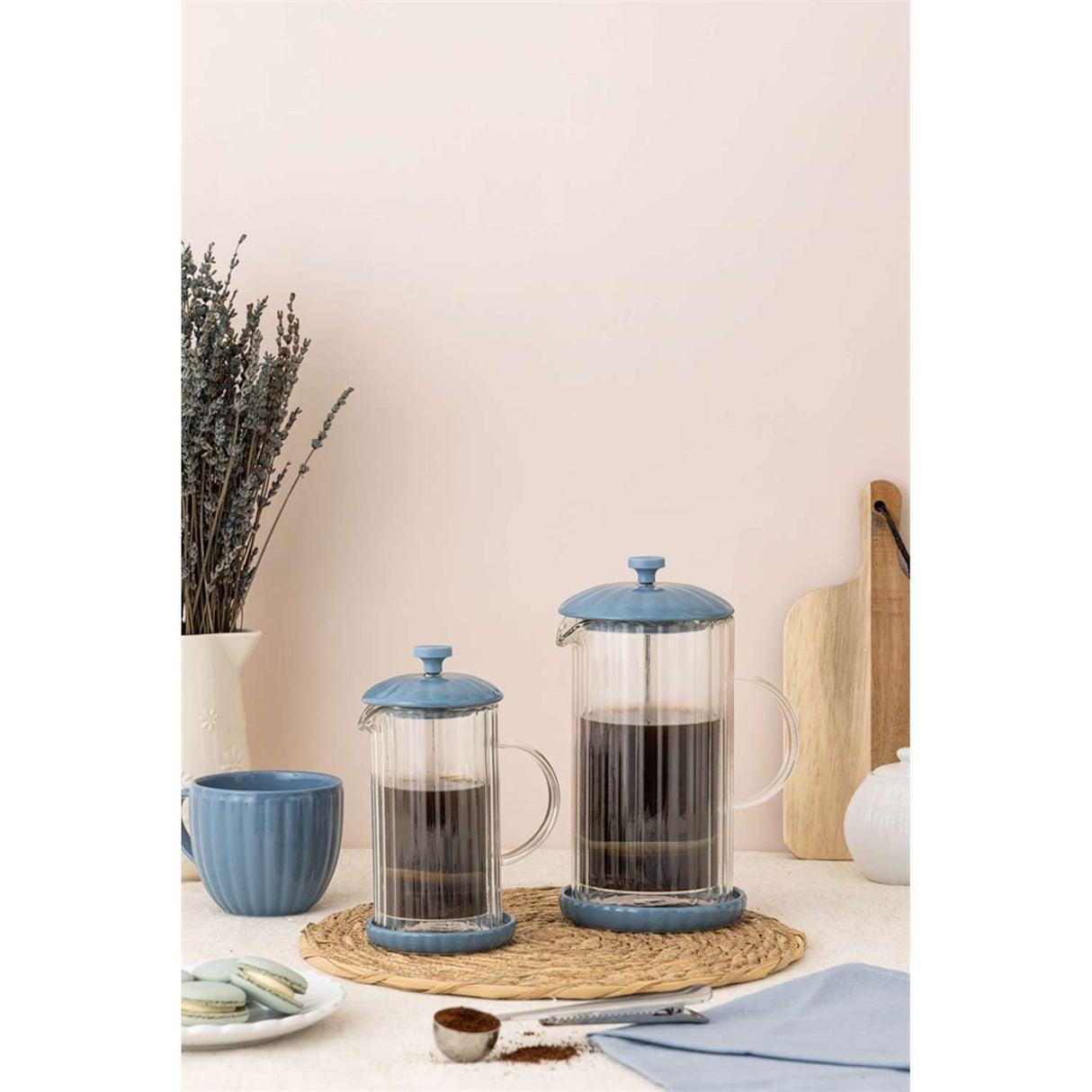 French Press Kaffeezubreiter, Luxe, taubenblau, 350 ml