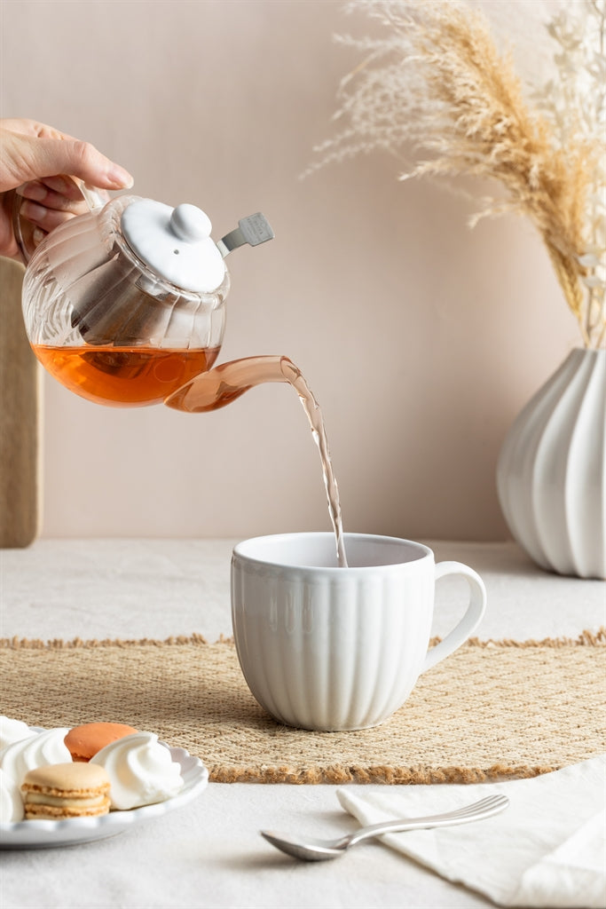 Teekanne "Luxe" Glas, weiß, 500 ml