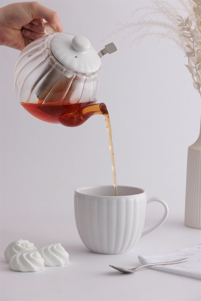 Teekanne "Luxe" Glas, weiß, 1000 ml