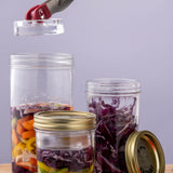 KILNER clear fermenter weights for fermentation jars, made of glass to keep fruit and vegetables submerged during fermentation process.