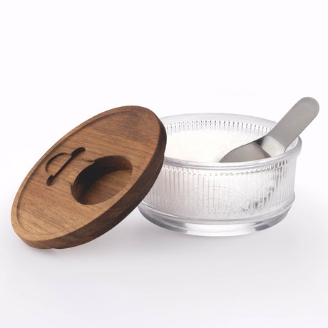 Clear KILNER 350 ml spice jar with metal lid, perfect for storing herbs and spices in kitchen.
