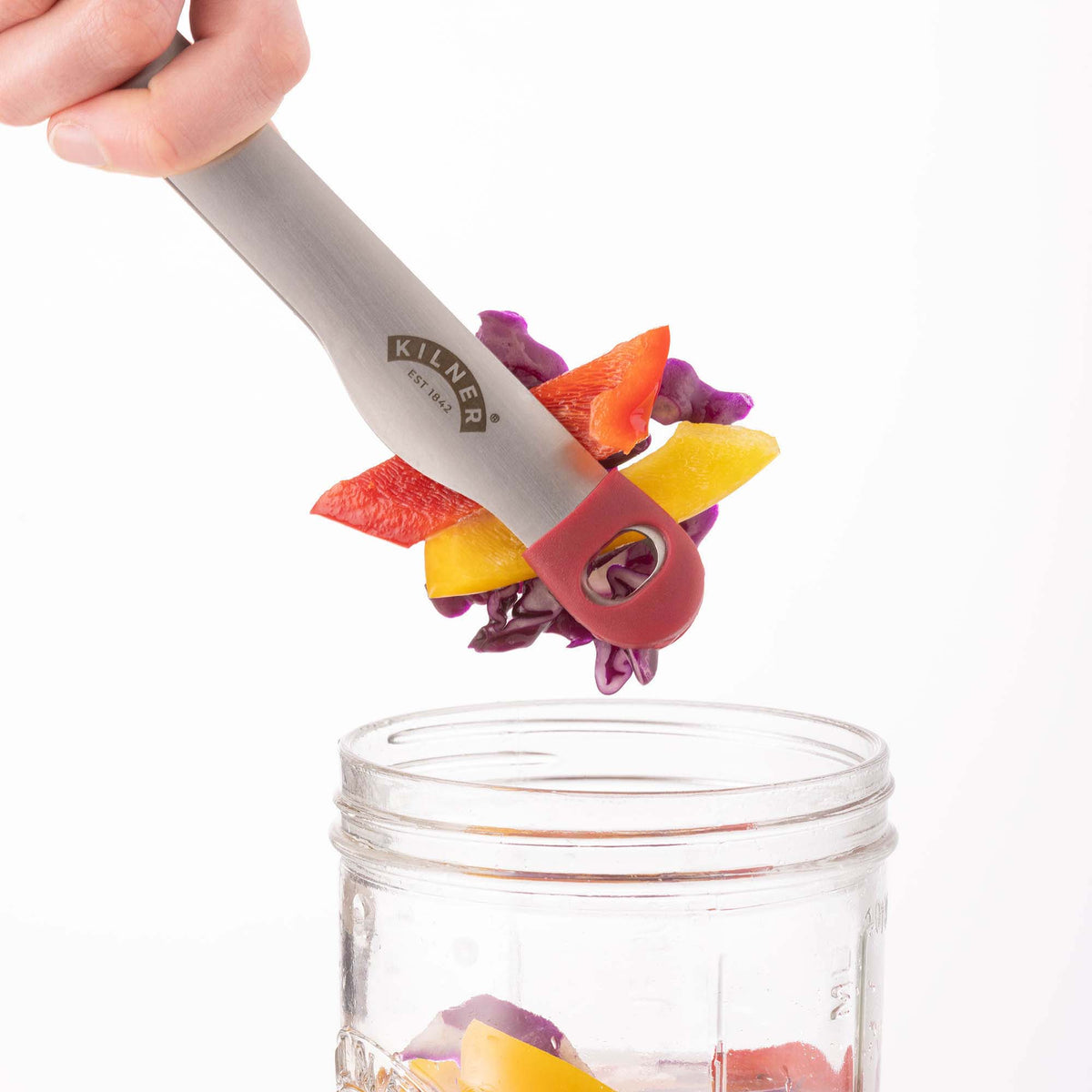 KILNER stainless steel fermentation tong, 22 cm long, with a sturdy grip for handling fermentation jars and lids.