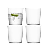 Clear LSA GIO tumbler with 390ml capacity, showcasing its sleek design and transparent glass material.