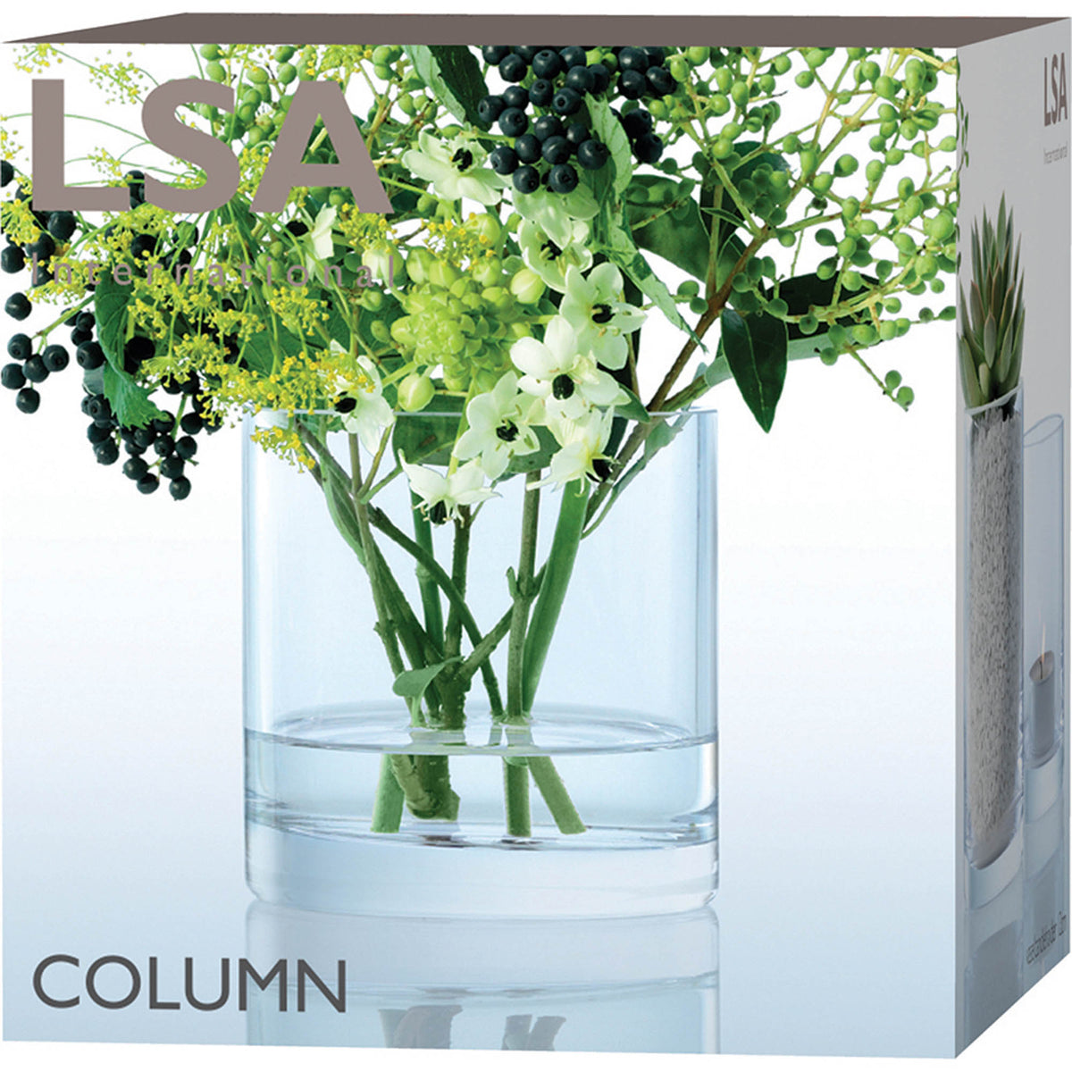 LSA | Vase COLUMN, klar, Ø12cm