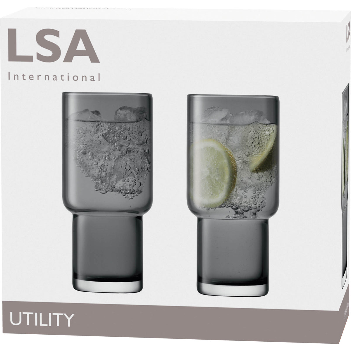 LSA | Longdrinkgläser, UTILITY, grau, 390 ML, 2er Set