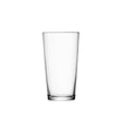 Set of four clear LSA Saftglas GIO juice glasses, 320ml capacity, showcasing elegant design and transparent glass.