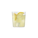 LSA GIO LINE clear glass tumblers, 390ml, set of four, elegant drinking glasses with modern design.