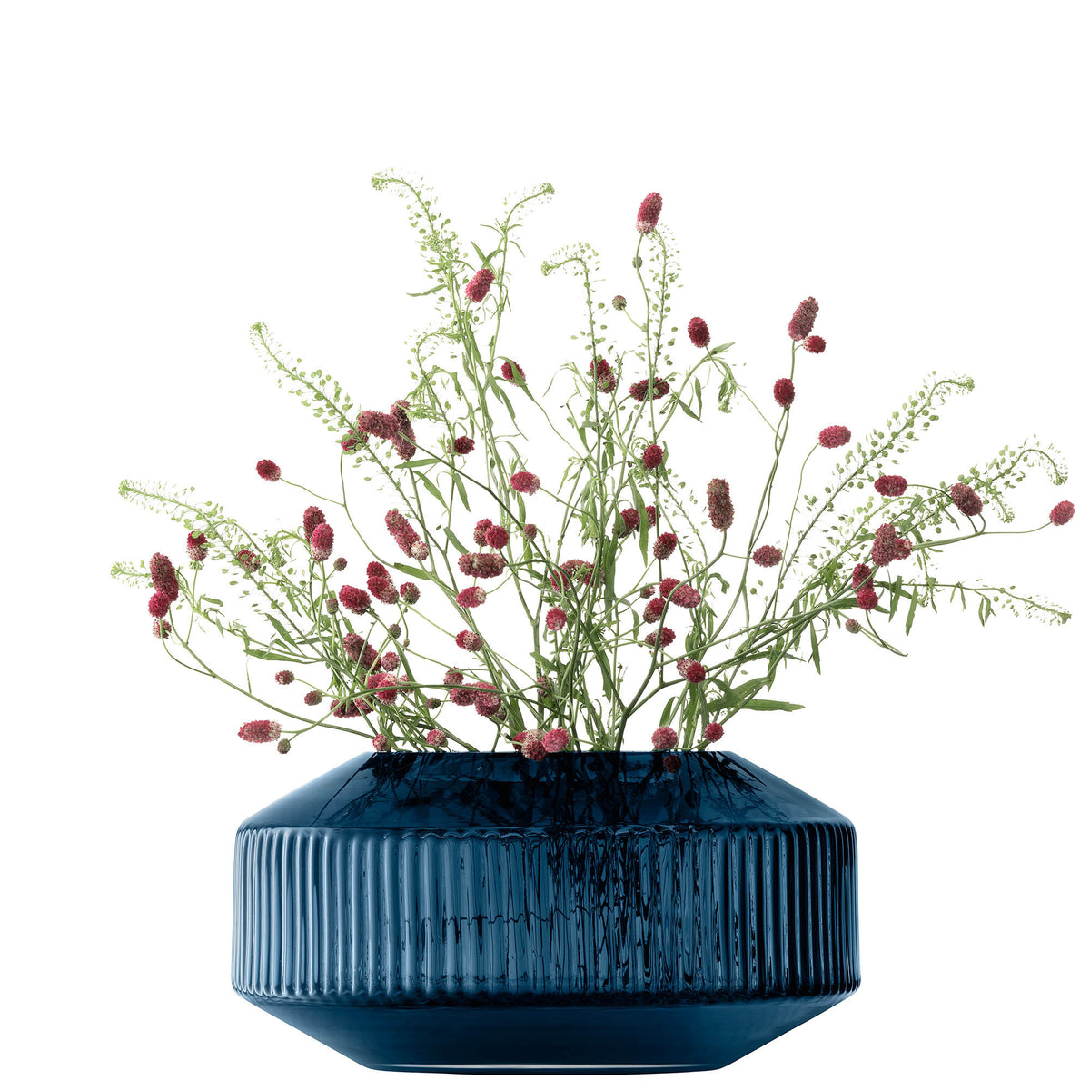 LSA | Vase ROTUNDA, saphir, H14cm