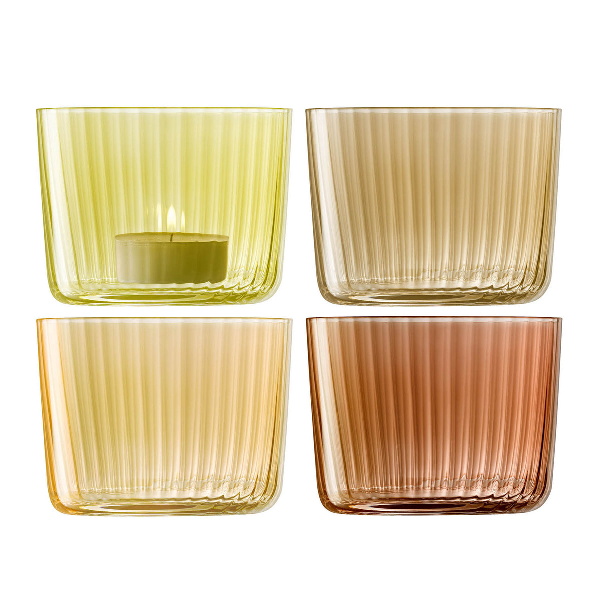 LSA | Kerzenhalter, GEMS, bernstein, H6,1 cm, 4er Set