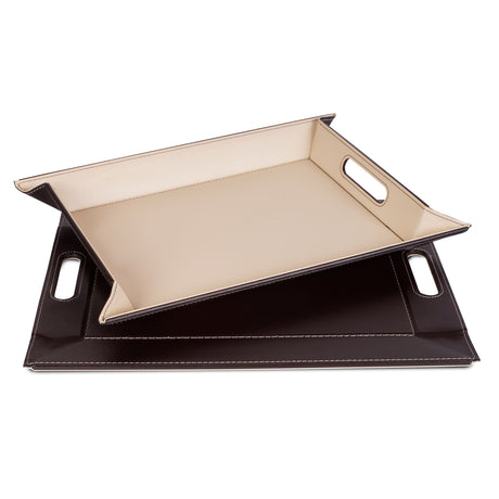 Wendetablett | 2in1 Tablett & Tischset DUO, Schokobraun/Cremefarben, klein