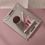 Wendetablett | 2in1 Tablett & Tischset DUO, Weiss/Taupe, klein