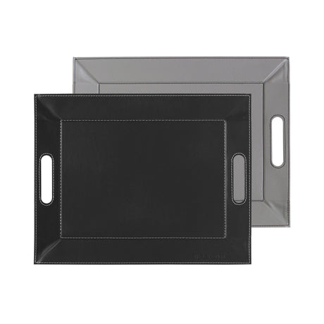 Wendetablett | 2in1 Tablett & Tischset DUO, Grau/Schwarz, klein