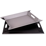 Wendetablett | 2in1 Tablett & Tischset DUO, Grau/Schwarz, groß