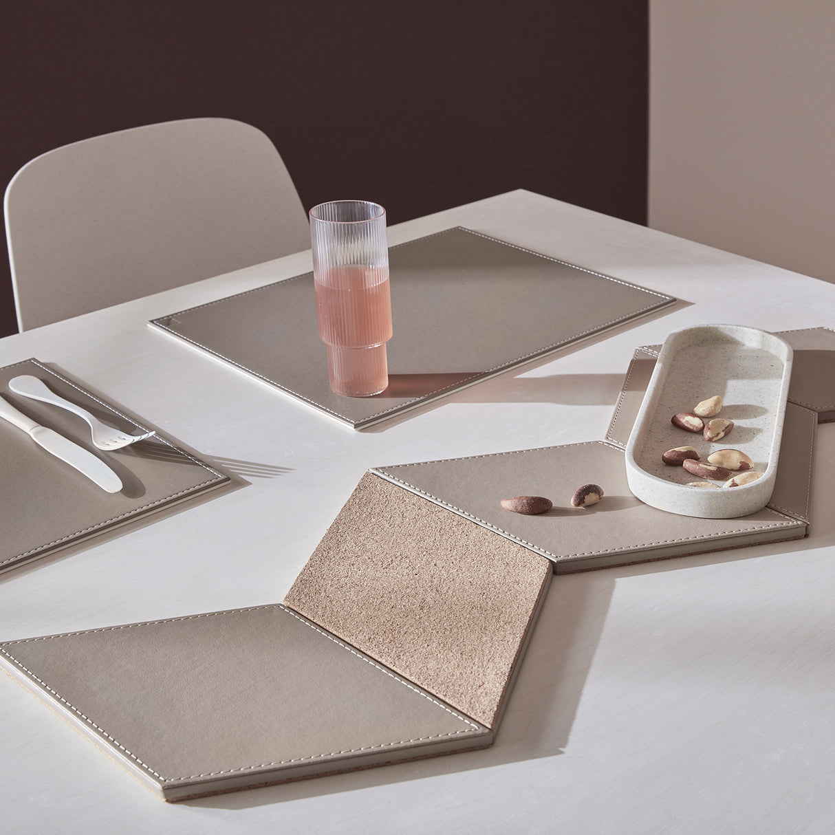 Platzset DUO rechteckig, Schwarz/Grau