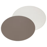 Platzset DUO oval, Taupe/Weiß