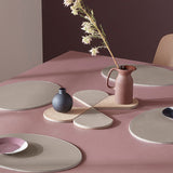 Platzset DUO oval, Taupe/Weiß