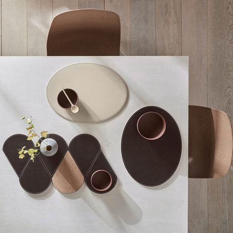 Platzset DUO oval, Schokobraun/Creme