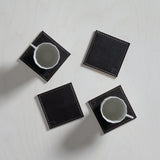 Untersetzer DUO, 4er Set, Grau/Schwarz