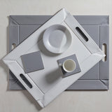 Untersetzer DUO, 4er Set, Grau/Weiß