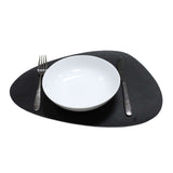 Platzset recyceltes Leder, kieselförmig, schwarz