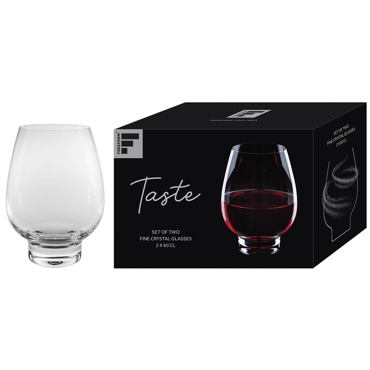 FREEFORM | Rotwein-Glas, klar, 2 x 600 ml