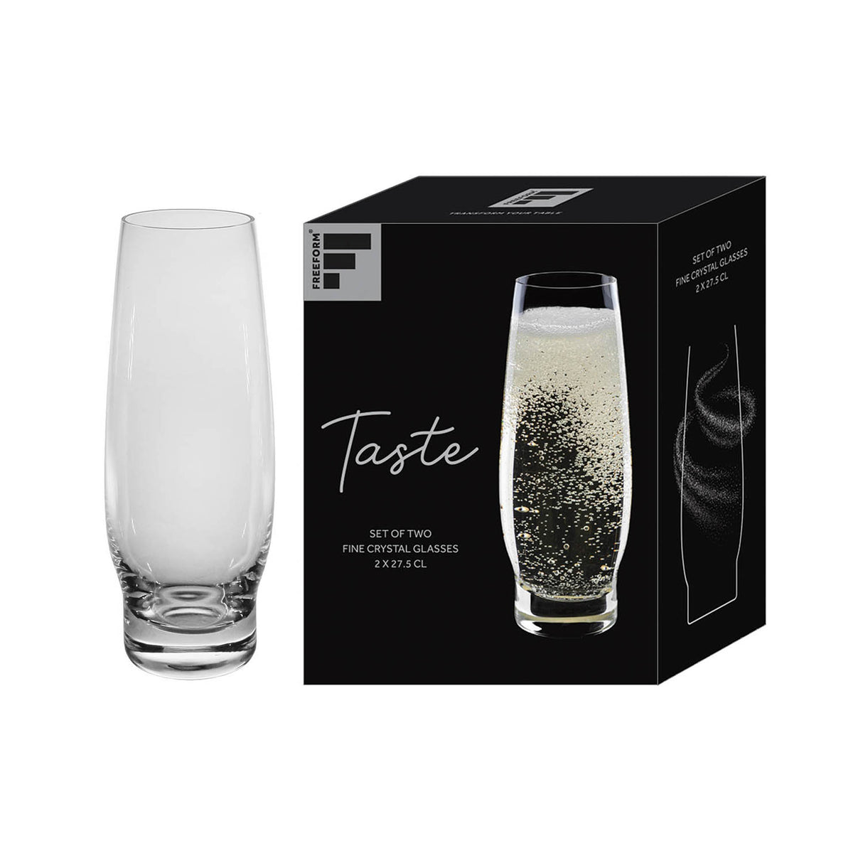 FREEFORM | Sekt-Glas, 2er-Set, klar, 2 x 275 ml