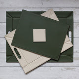 Untersetzer DUO, 4er Set, Olive/Elfenbein