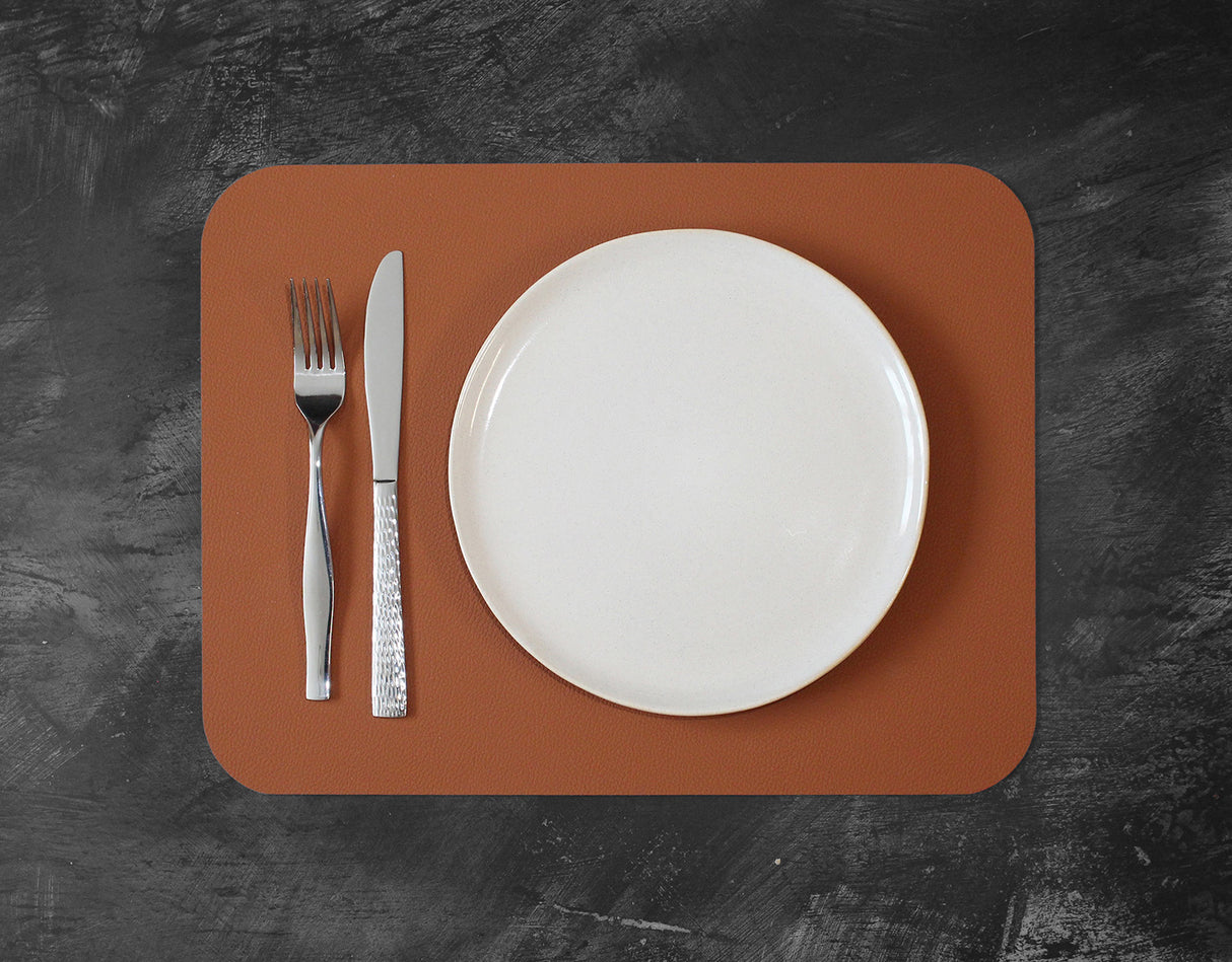 Tischset Flexi, Cognac/Schwarz, 2er Set