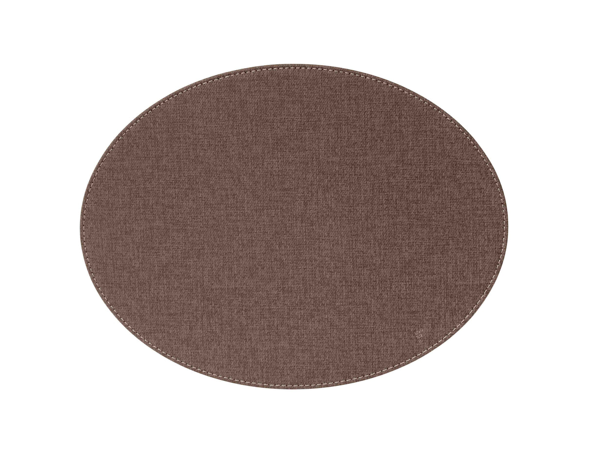 Tischset mit Textilstruktur, oval, braun, groß