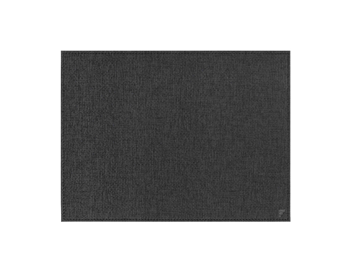 Tischset mit Textilstruktur, oval, schwarz, klein