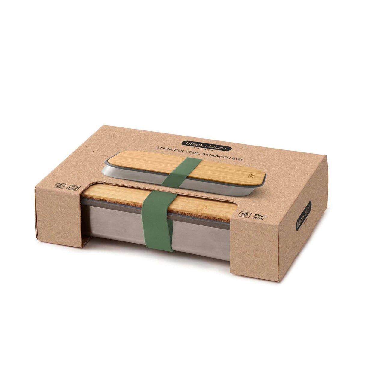Edelstahl Sandwich Box, olive, 900 ml