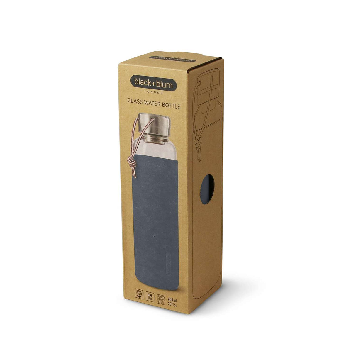 Trinkflasche aus Glas, 600 ml