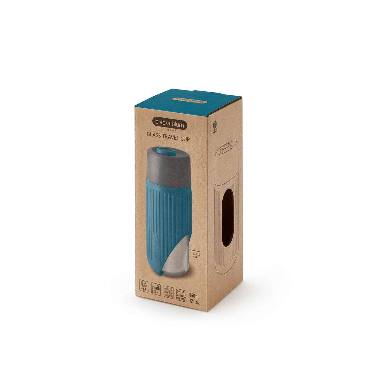 To-Go Kaffeebecher aus Glas, 340 ml