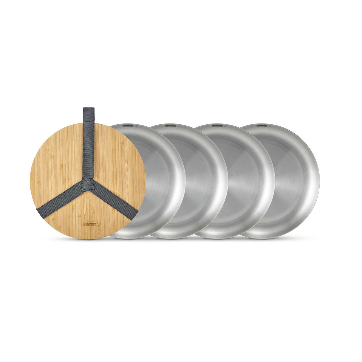 Camping Set aus Edelstahl, 4-teilig