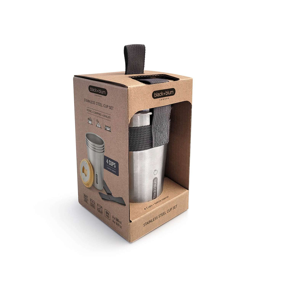 Camping Set aus Edelstahl, 4-teilig