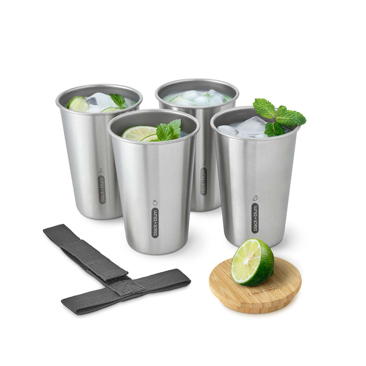 Camping Set aus Edelstahl, 4-teilig