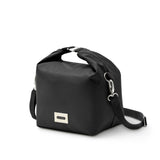 BLACK+BLUM insulated lunchbag with a sleek black design, ideal for carrying lunch in a 10-liter capacity.